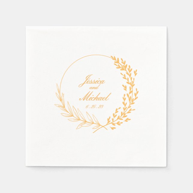 elegant floral personalized wedding napkins (Front)