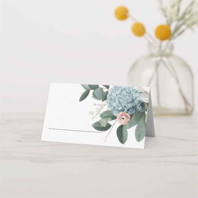 Elegant Floral Personalized Wedding  Place Card (Front)
