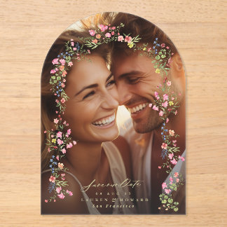 elegant floral photo arch save the date wedding