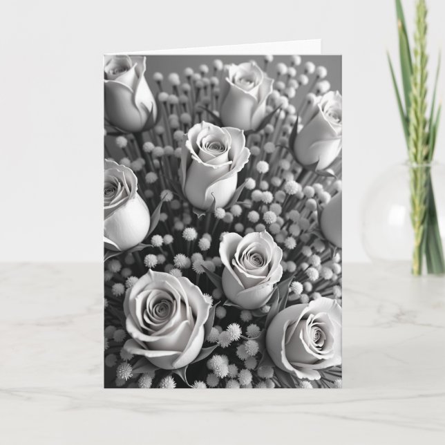 Elegant Floral Photo Card (Front)