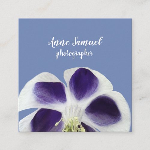 Elegant Floral Photo Modern  Business Card