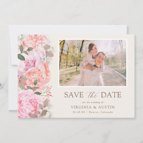 Elegant Floral Photo Save The Date