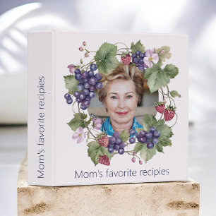 Elegant Floral photo special  Recipe Organizer 3 Ring Binder