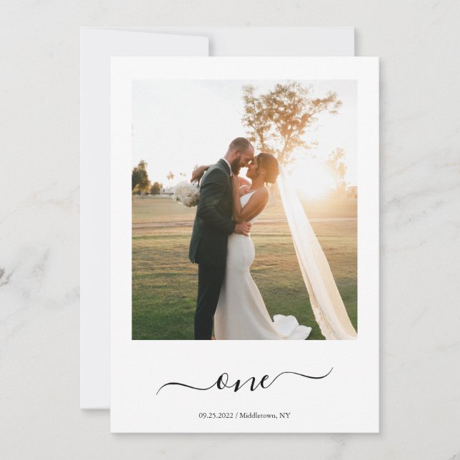 Elegant Floral Photo Wedding Table Number (Front)