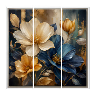 Elegant floral picture triptych
