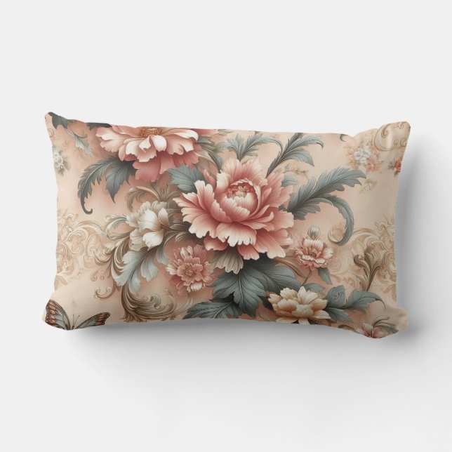Elegant Floral Pillow (Back)