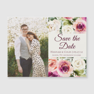 Elegant Floral Pink Blush Purple Save the Date