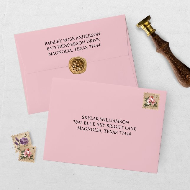Elegant Floral Pink Bridal Shower Envelope (Creator Uploaded)
