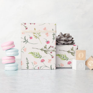 Elegant Floral Pink & Green Bridal Shower  Wrapping Paper