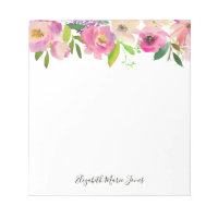 Elegant Floral Pink Pastel Watercolor Peony