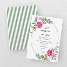 Elegant Floral Pink Peony Monogram Wedding