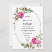 Elegant Floral Pink Peony Monogram Wedding