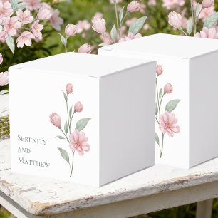Elegant Floral Pink Sage Summer Garden Wedding Favor Boxes