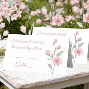 Elegant Floral Pink Sage Watercolor Garden Wedding Place Card
