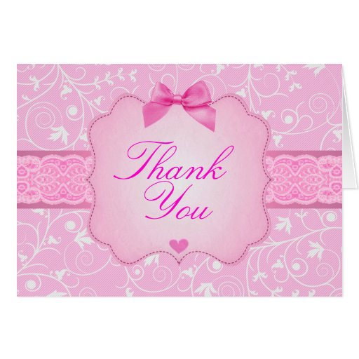 Elegant Floral Pink Thank You Card | Zazzle