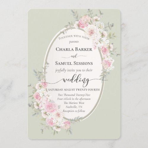 Elegant Floral Pink Watercolor Roses  Peonies  Program