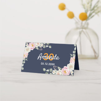 Elegant Floral Place Card and Table Number Tent