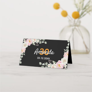 Elegant Floral Place Card and Table Number Tent