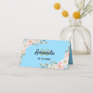 Elegant Floral Place Card and Table Number Tent