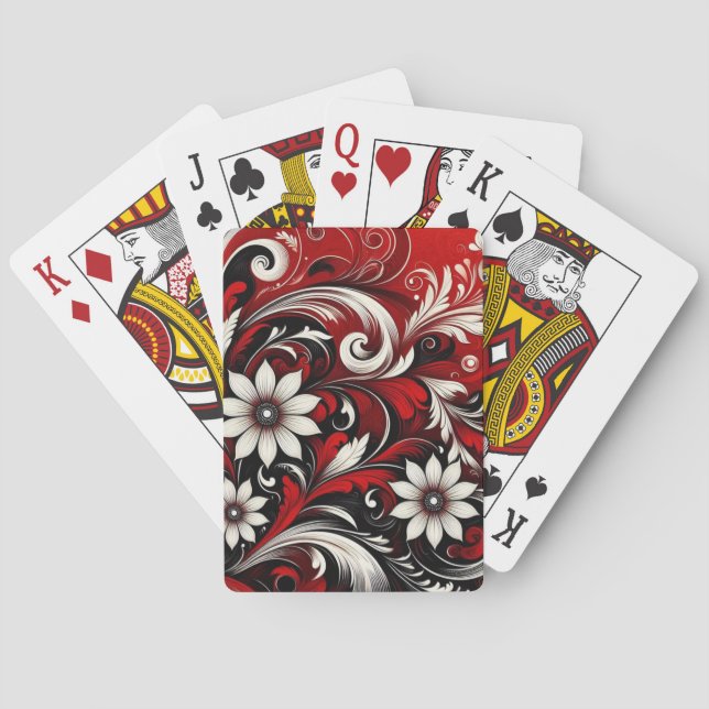 Elegant Floral Poker Cards (Back)