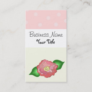 Elegant Floral/Polka Dot Business Card