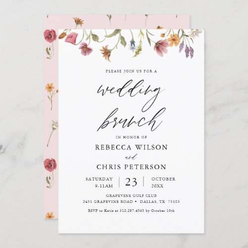 Elegant Floral Post Wedding Brunch Invitation