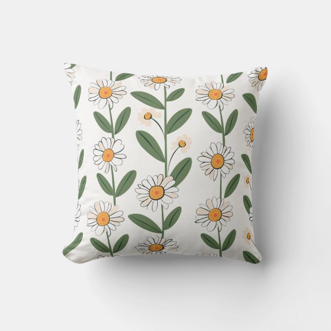 Elegant Floral Print Decorative Pillow (Front)