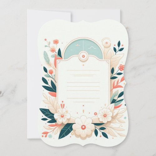 Elegant Floral Print_on_Demand Invitation Card Tem