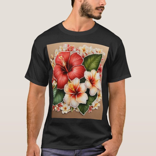 Elegant Floral Print T-Shirts (Front)