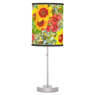 Elegant  Floral Print  Table Lamp