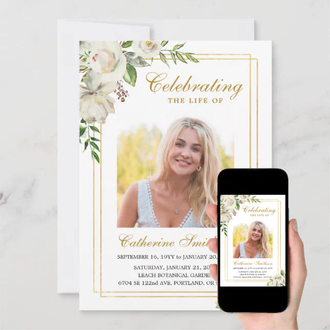 Elegant Floral Printable Funeral Program | Zazzle