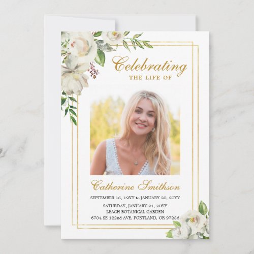 Elegant Floral Printable Funeral Program