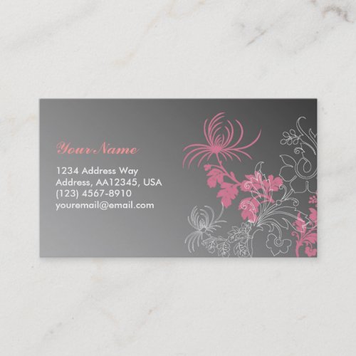 Elegant Floral Profile Card Business Card