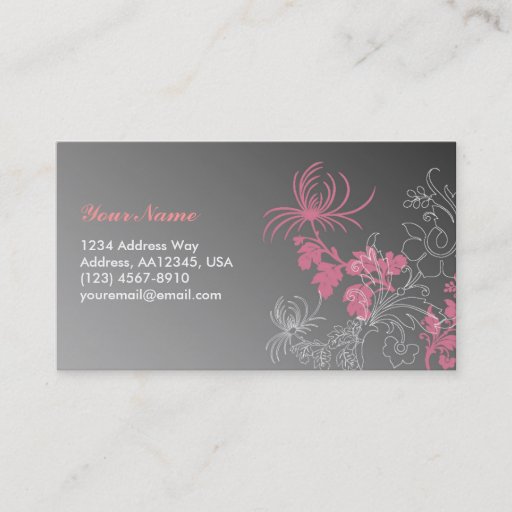 Customizable Elegant Floral Profile Card Business Card