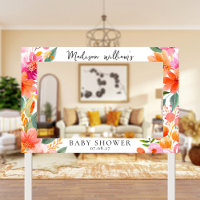 Elegant Floral Prop Baby Shower Selfie Photo Frame