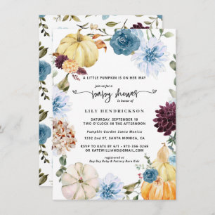 Elegant Floral Pumpkin Autumn Baby Shower