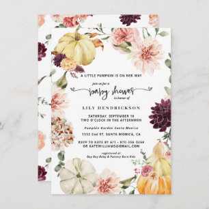 Elegant Floral Pumpkin Autumn Baby Shower