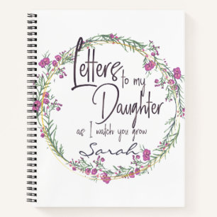 Elegant Floral purple chic Letters design Notebook