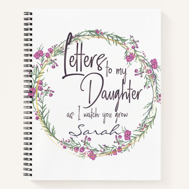 Elegant Floral purple chic Letters design Notebook (Front)