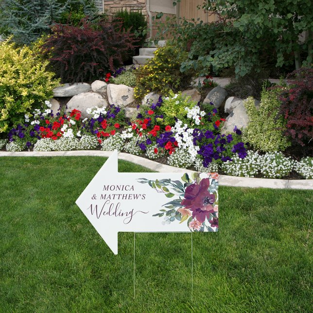 Elegant Floral | Purple Garland Wedding Sign (Creator Uploaded)