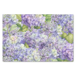 Elegant Floral Purple Hydrangea Pattern Decoupage Tissue Paper