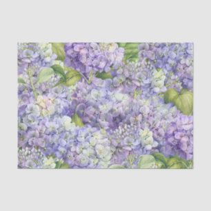 Elegant Floral Purple Hydrangea Pattern Decoupage Tissue Paper