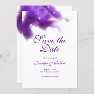 Elegant Floral Purple Orchid Save the Date Invitation