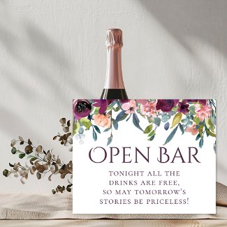 Elegant Floral | Purple Pink Garland Open Bar