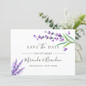 Elegant Floral Purple Watercolor Wedding Save The  Save The Date (Standing Front)
