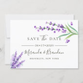 Elegant Floral Purple Watercolor Wedding Save The  Save The Date (Front)