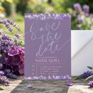 Elegant Floral Quinceañera Save the Date Invitation