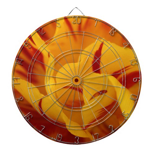 Elegant Floral Red and Gold Monsella Tulips Dart Board