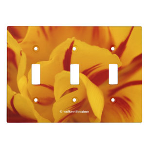Elegant Floral Red and Gold Monsella Tulips Light Switch Cover
