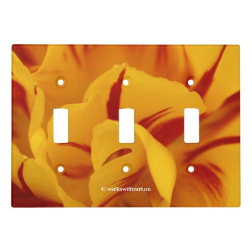 Elegant Floral Red and Gold Monsella Tulips Light Switch Cover